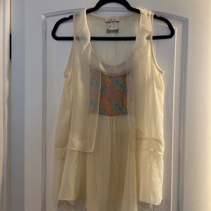 Matilda Jane Sheer Cream Ladies Top, Size Medium